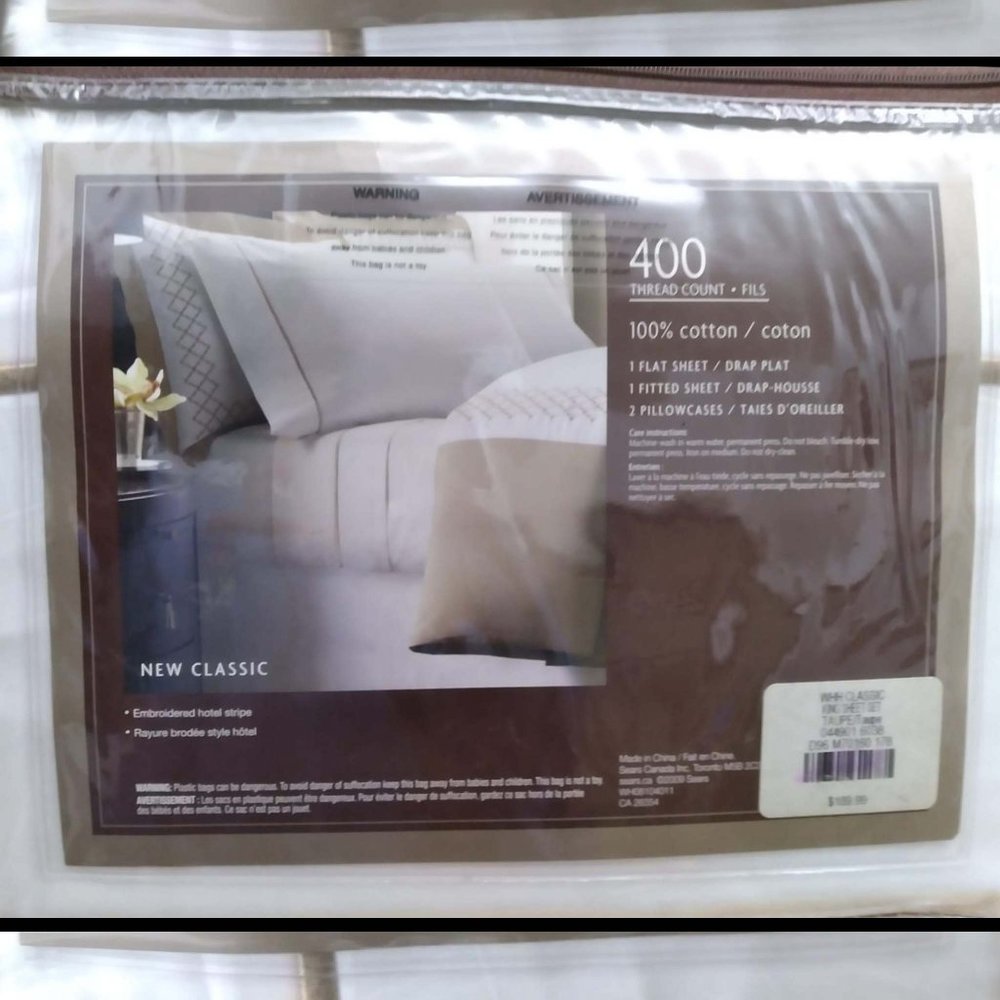 New Classic 100% Cotton King Size Sheet Set